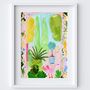 The Pink Arch Perch Painted Garden Scene Art Print, thumbnail 2 of 2