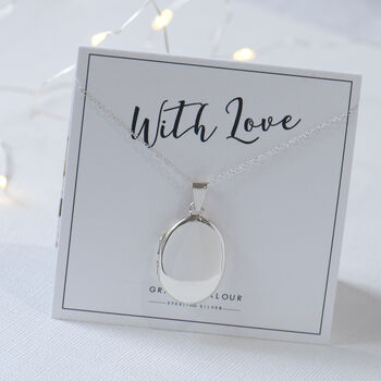 Personalised Oval Sterling Silver Large Locket Necklace, 4 of 12