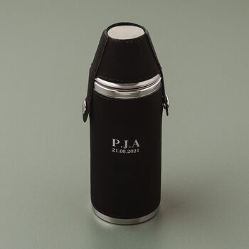 Personalised 8oz Hunter Flask With Shot Cups, 2 of 5