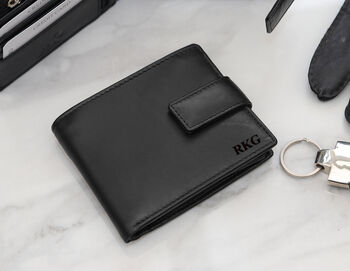 Personalised Leather Wallet Flip Up Rfid Gift, 9 of 12