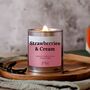 Strawberry And Cream Wood Wick Candle, thumbnail 1 of 7