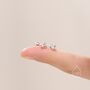 Sterling Silver Three Dot Ab Crystal Trio Screw Back Earrings, thumbnail 5 of 10