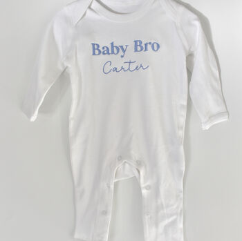 Sibling Personalised Embroidered Babygro, 2 of 4