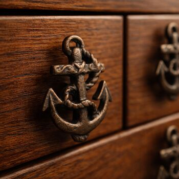 Antique Brass Anchor Drawer Pull, 4 of 9