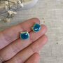 Turquoise Cat Stud Ceramic Earrings, thumbnail 5 of 8
