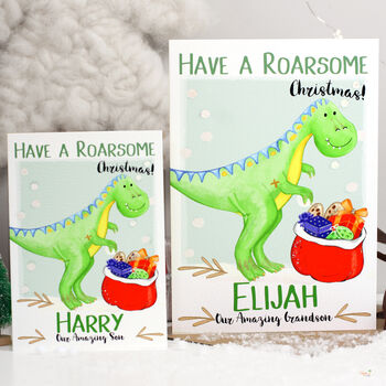 Personalised Dinosaur Relation Christmas Card, 7 of 8