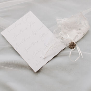 Personalised Red And White Snowflake Lucky Wedding Horseshoe, 5 of 5