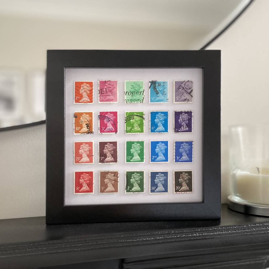 Rainbow Postage Stamp Art By The Macra Lab