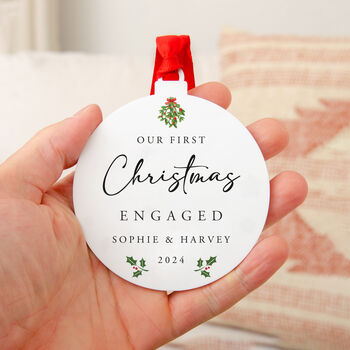 Personalised Engaged Christmas Tree Decoration Gift, 2 of 5