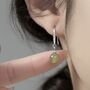 Sterling Silver Vintage Style Jade Gemstone Hook Earrings, thumbnail 3 of 5