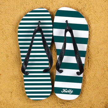 Personalised Striped Flip Flops, 4 of 5