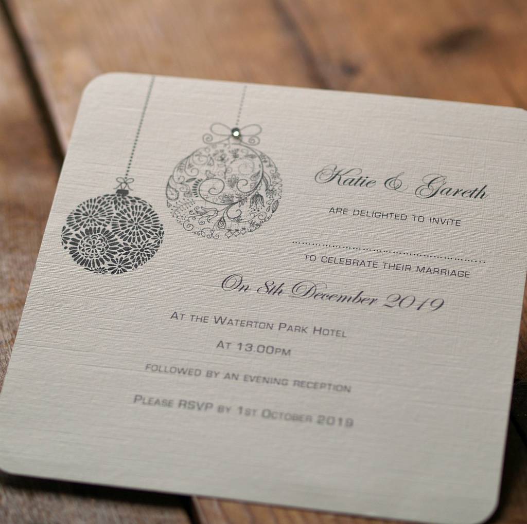 Christmas Themed Wedding Invitations By Beautiful Day
