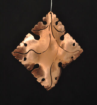 Copper Gothic Leaf Christmas Tree Ornament, 2 of 2