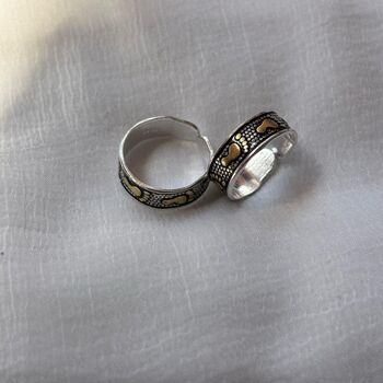 Black Footsteps Bohemian Midi Band Toe Ring, 4 of 9