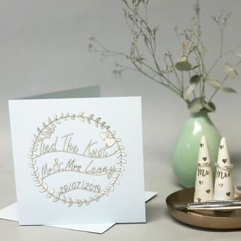Personalised Wedding Tied The Knot Card, 2 of 11