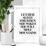 'Let Her Sleep' Black White Typography Print, thumbnail 3 of 3