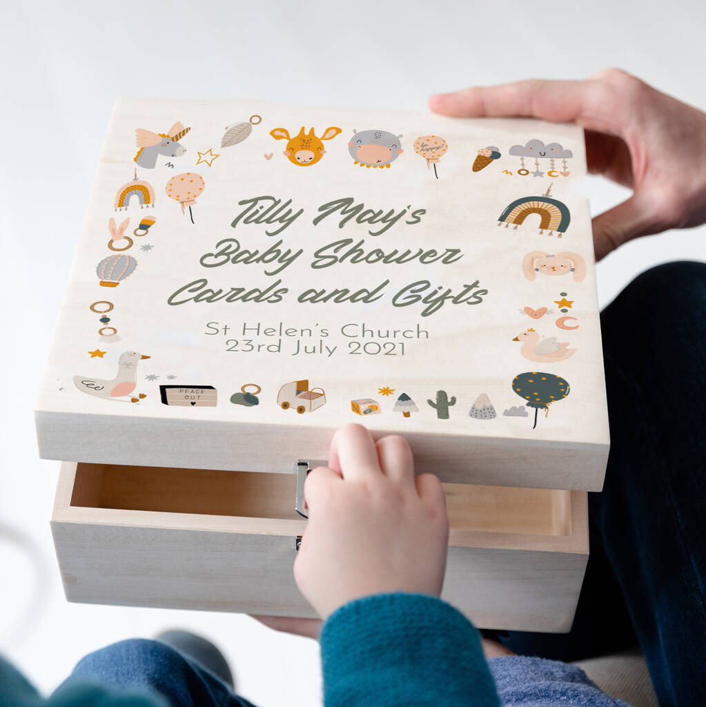 Baby Shower Keepsake Box Gift By Funky Laser  notonthehighstreet.com