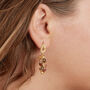 Multicoloured Tourmaline Beaded Cluster Drop Earrings, thumbnail 2 of 5