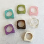 Chunky Square Colourful Resin Ring, thumbnail 3 of 6