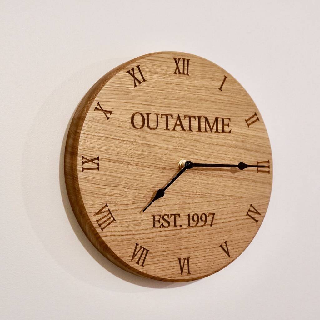 Personalised Wooden Wall Clock, 1 of 4