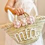 Girls Personalised Easter Bunny Ear Handwoven Basket, thumbnail 1 of 3