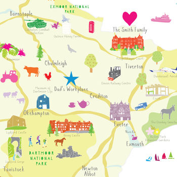 Personalised Map For Dad Add His Favourite Places, 8 of 12
