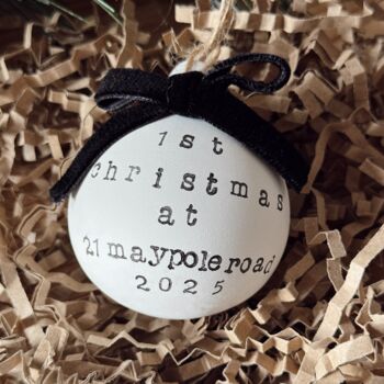 Personalised New Home First Christmas Bauble Tree Decoration, 3 of 4