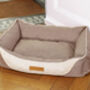 Luxury Faux Linen Dog Bed, thumbnail 2 of 5
