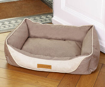 Luxury Faux Linen Dog Bed, 2 of 5