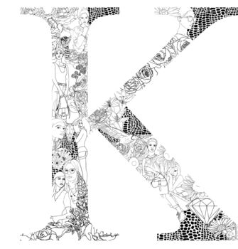 'Letter K' Linear Illustration Print, 2 of 7