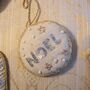 Luxury Irish Linen Festive Noel Bauble Christmas Tree Decoration, thumbnail 3 of 7