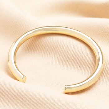 Thin Chunky Open Torque Bangle In Gold, 2 of 5