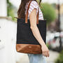 Personalised Canvas And Leather Tote With Top Zip, thumbnail 1 of 6