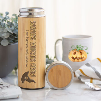 Personalised Halloween Witches Brew Bamboo Flask, 3 of 8