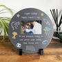 Personalised 'Our Adventures' From The Kids/Grandkids Circular Slate With Stand 20cm, thumbnail 1 of 6