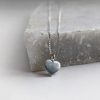 Sterling Silver Dainty Heart Necklace, 3 of 8