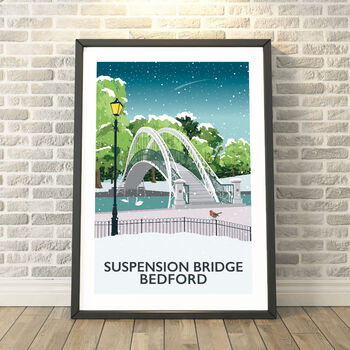 Suspension Bridge, Bedford Travel Print, 2 of 7