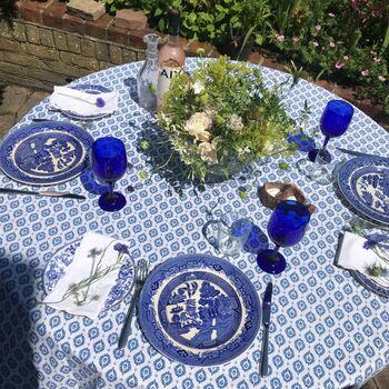 Provençal Style Blue And White Tablecloth Beziers, 3 of 7