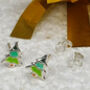 Christmas Tree Earrings In Sterling Silver, thumbnail 1 of 9