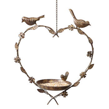 Personalised Hanging Heart Garden Bird Dish, 2 of 8