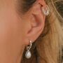 October Birthstone Opal Sterling Silver Huggie Hoop Earrings, thumbnail 1 of 12