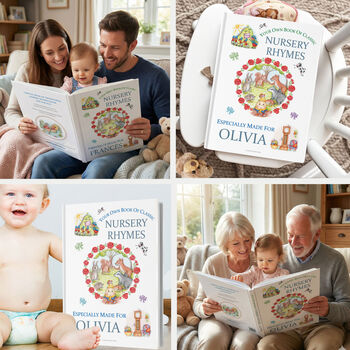 Nursery Rhymes Keepsake Book Personalised For Baby, 8 of 12
