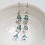 Sterling Silver Triple Blue Topaz Dangly Teardrops, thumbnail 1 of 3