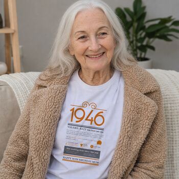 80th Birthday Gift T Shirt Of The Year 1946, 4 of 7