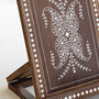 Polperro Elegant Wood Inlay Stand For iPad And Cookbook, thumbnail 6 of 8