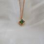 Rose Gold Pendant Birthstone Necklace May Emerald, thumbnail 1 of 6