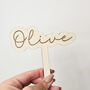 Custom Name Wood Cake Topper, thumbnail 3 of 4