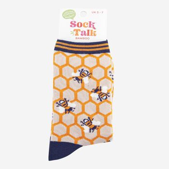 Women' Bee And Honeycomb Bamboo Socks, 4 of 5