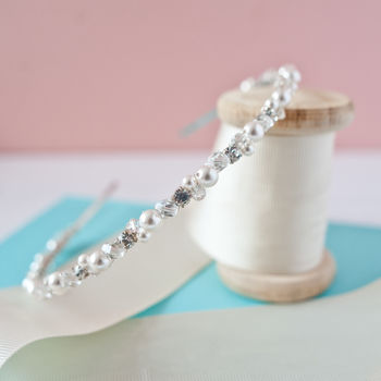 Pearl And Diamante Bridal Headband, 4 of 7