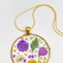 Medium Necklace With Violets, Purple And Yellow Flowers, thumbnail 7 of 12